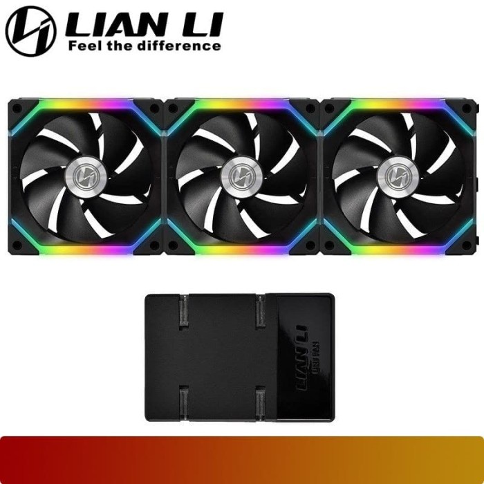 LIAN LI - UNI FAN SL120 BLACK 3 PACK | Addressable Rgb Black 120Mm Fan