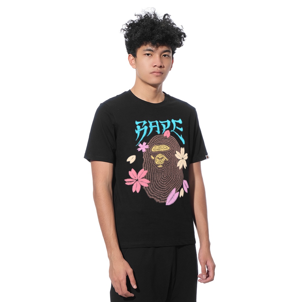 A Bathing Ape Embroidered Style Sakura Ape Head T-Shirt White