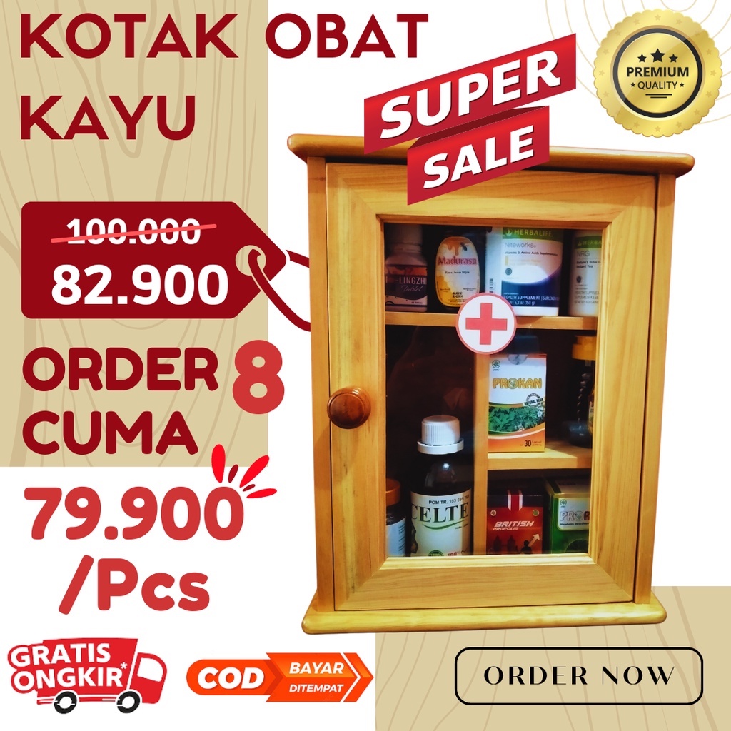 Original HARGA PROMO SPESIAL Kotak Obat Kayu Kotak Obat Kotak P3K Kotak P3K Corak Kayu Kotak Obat