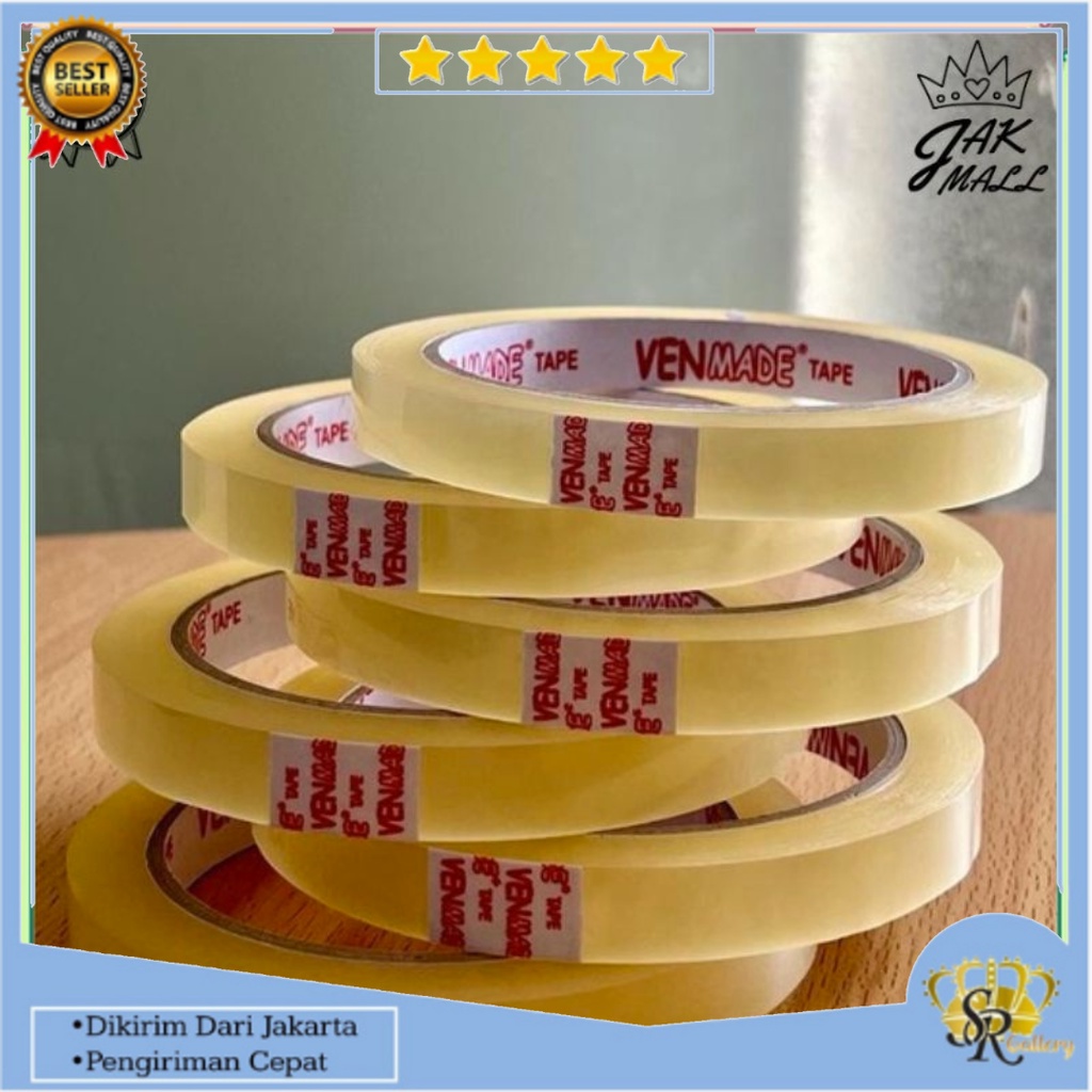 

Lakban Isolasi Solatip Bening1/2 Inch Panjang 72 Yard Per Roll Tahan Air SR