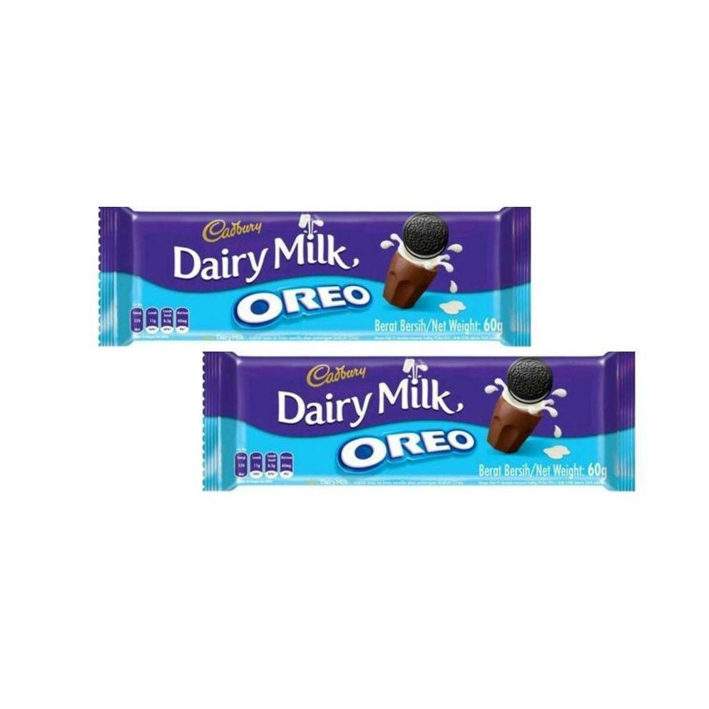 

elg-48 Cadbury Dairy Milk Oreo 60 Gr coklat susu dengan krim oreo yang lembut - twinpack .,,.,.,