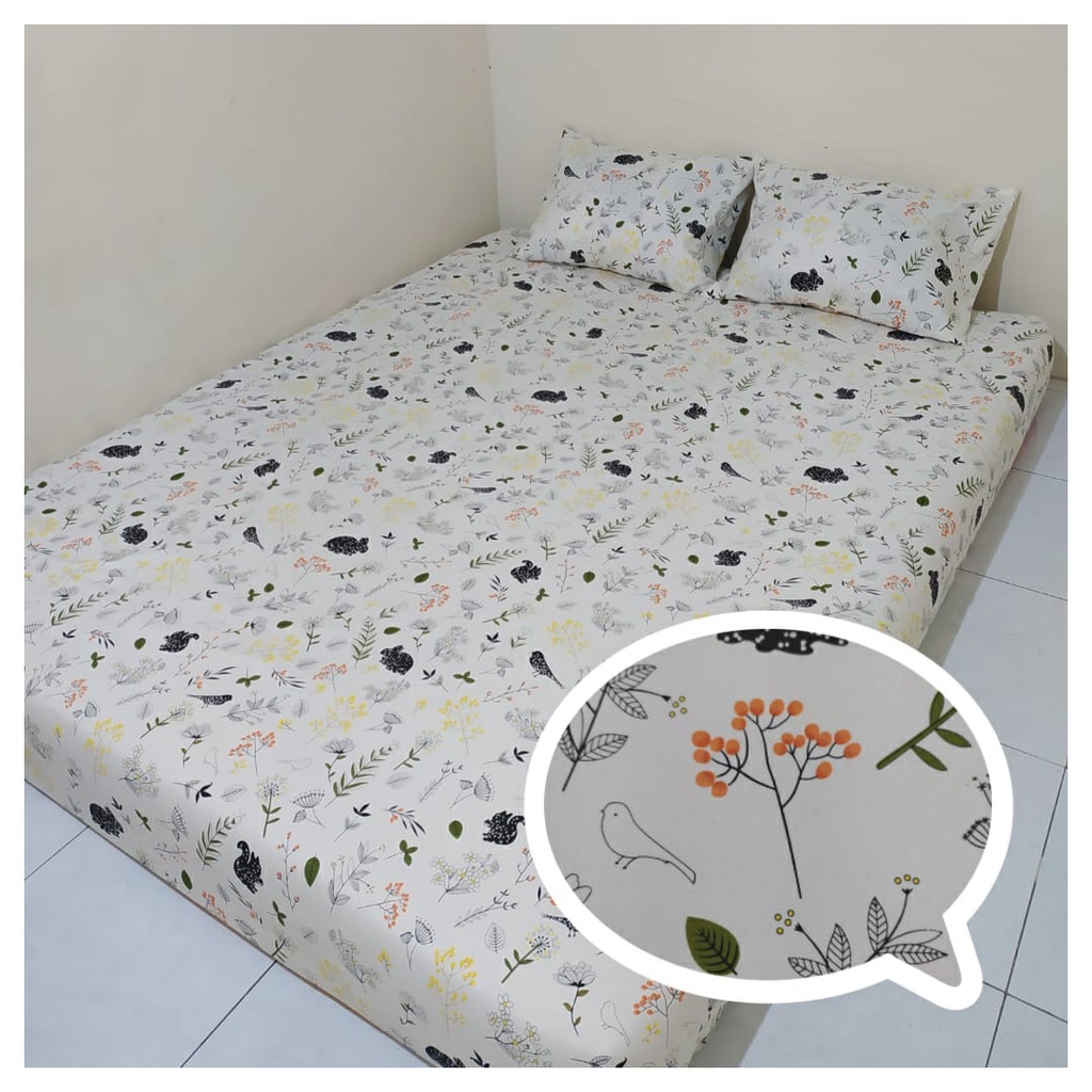 SPREI TINGGI 30cm / SPREI SINGLE AESTHETIC MONOCHROME KOTAK HITAM DAN KOTAK PUTIH SPREI SUDUT KARET / SPREI ANTI GESER HOMEMADE  120x200 160x200 180x200 Tinggi 30cmMOTIF IVANA EMILY LUCY