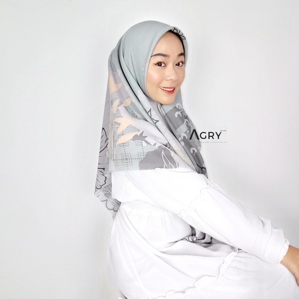 ᴀɢʀʏ Hijab Segiempat Voal Motif 115 Lasercut