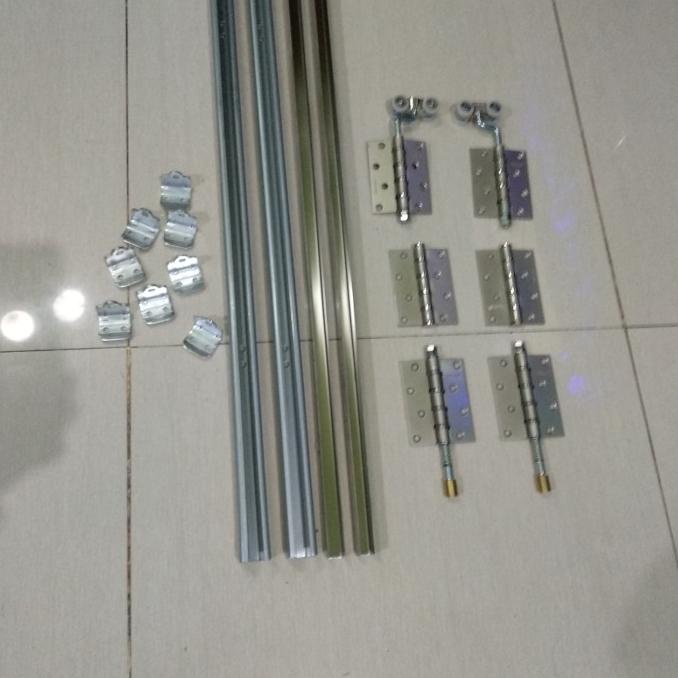 Rel Galvanis 2,4M Dan Roda Lipat 10 Daun Bukaan 5:5 Pintu Aluminium