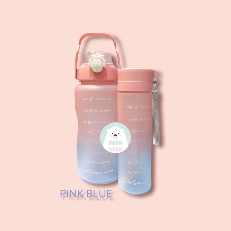 Botol Beranak Gradasi Polos Viral 2in1 2 Liter Simpel Gratis Stiker