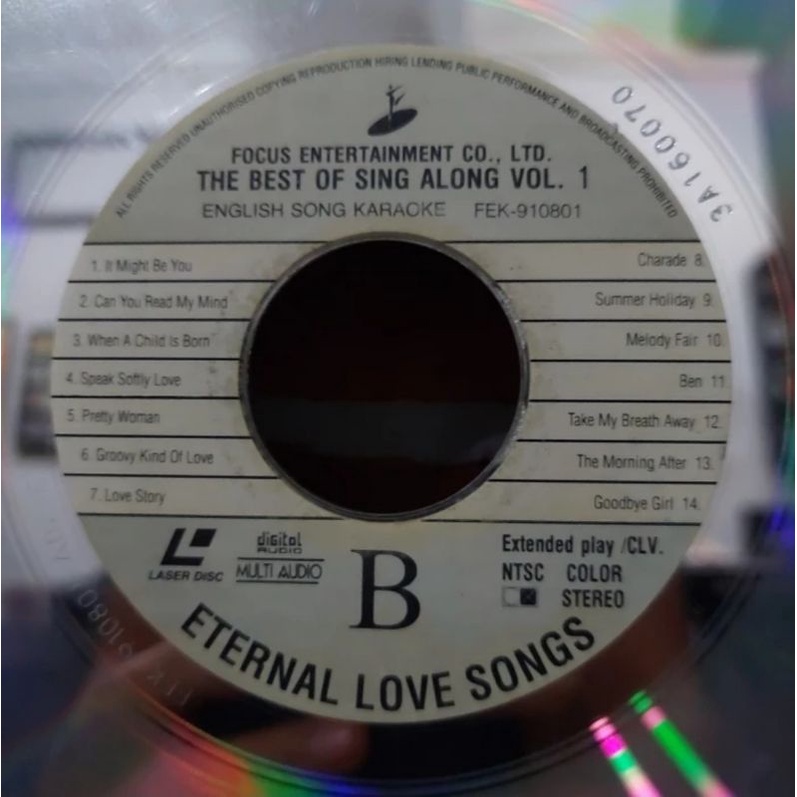 Laser disc Eternal Love Songs