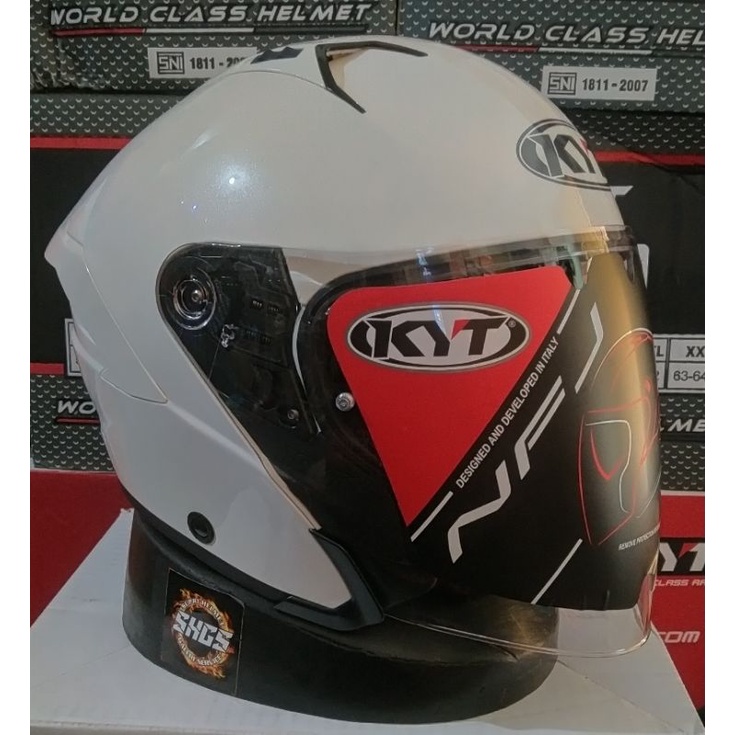 Jual Helm Kyt Nfj Solid White Original Kyt Shopee Indonesia