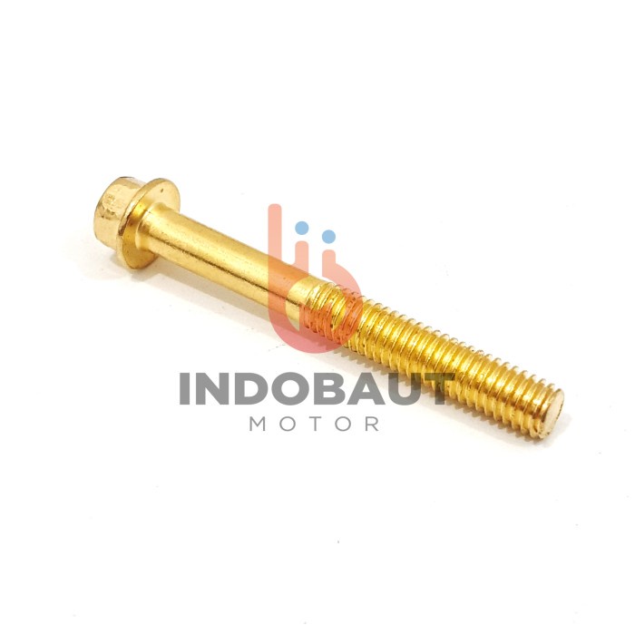 Flange Bolt Baut Blok Mesin 6x50 Kunci 8 Gold