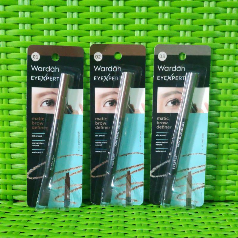 Pensil Alis Metik Waterproof ORIGINAL Eye Expert Wardah Eyexpert Matic Brow Definer Eyebrow 01 Light Brown 02 Dark Brown 03 Dark Grey