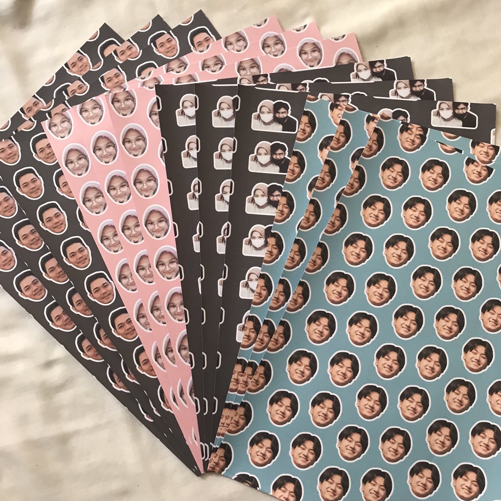 Kertas Kado Custom Muka Sendiri Kostum Wrapping Paper Wajah
