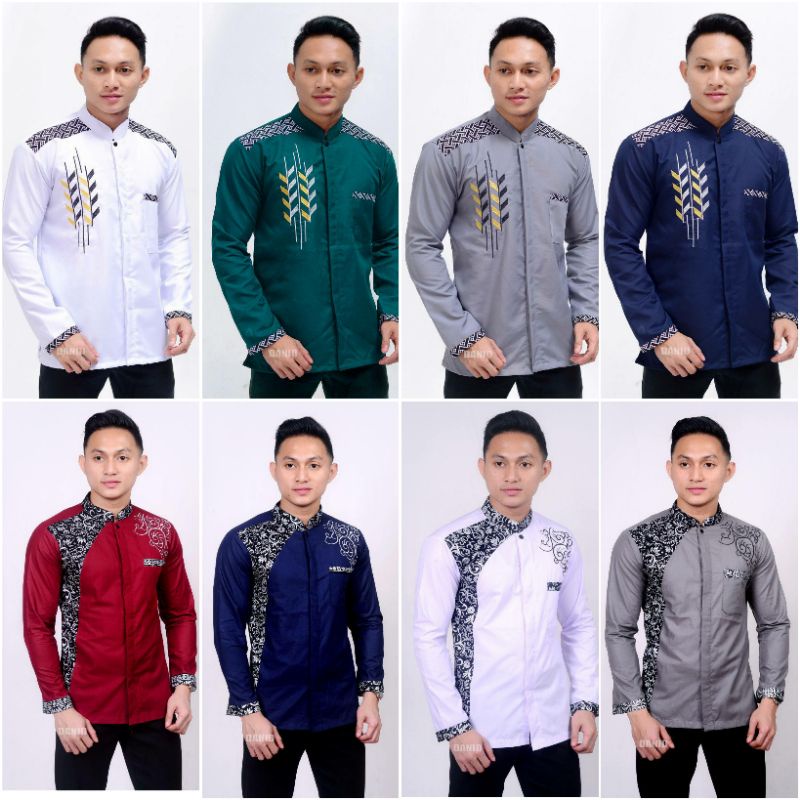 Baju Koko Bordir Lengan Panjang Dewasa Pria Terbaru