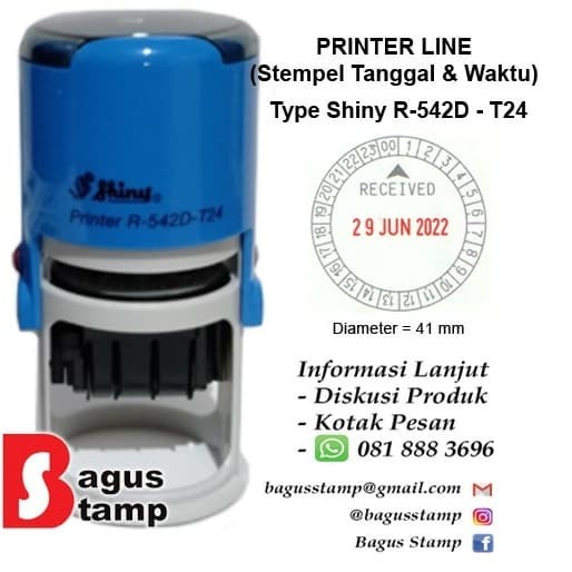 

Stm [Custom] Stempel Shiny Round R542D T24 / Jam / Tanggal / Time And Date