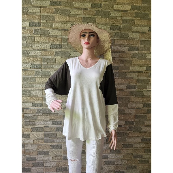Tunik Blouse Kaos Atasan Lengan Panjang Emba Morphidae Ori Murah