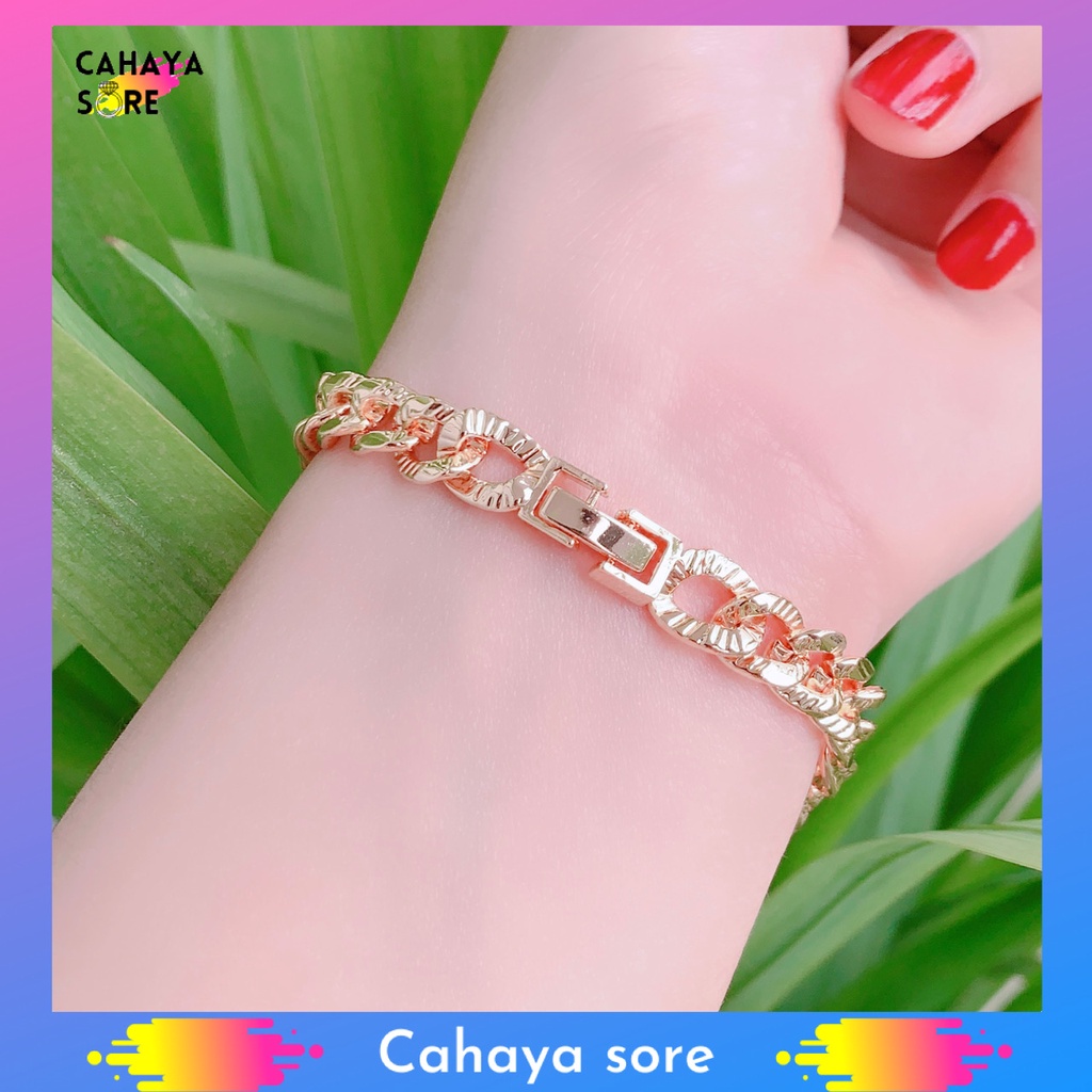 Gelang Xuping Gold Gelang Tangan Dewasa Rantai Permata HC Love G87