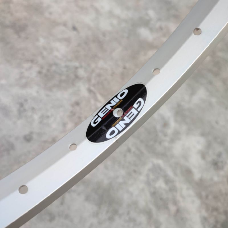 1Pcs GENIO Rims Velg Alloy Warna Silver Ukuran 20 Inch Murni Lubang 36 / 36h Sepeda Bmx Lipat Seli d