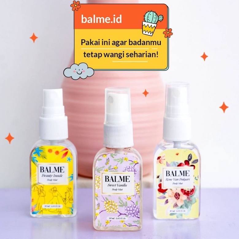 Balme Parfum Wanita Pria Tahan Lama Parfume Farfum Wanita Tahan Lama Dan Wangi 24 Jam Perempuan Non Alkohol Soft Body Mist Spray 30ml