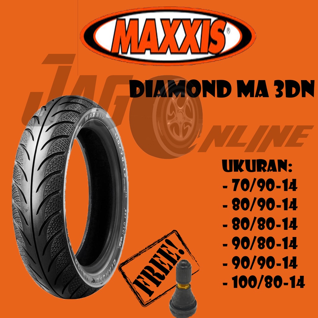 Ban Maxxis Matic Ring 14 Diamond MA 3DN - Tubeless Produksi Terbaru Ukuran (70/90 - 80/90 - 90/90 - 90/80 - 100/80 - 80/80)