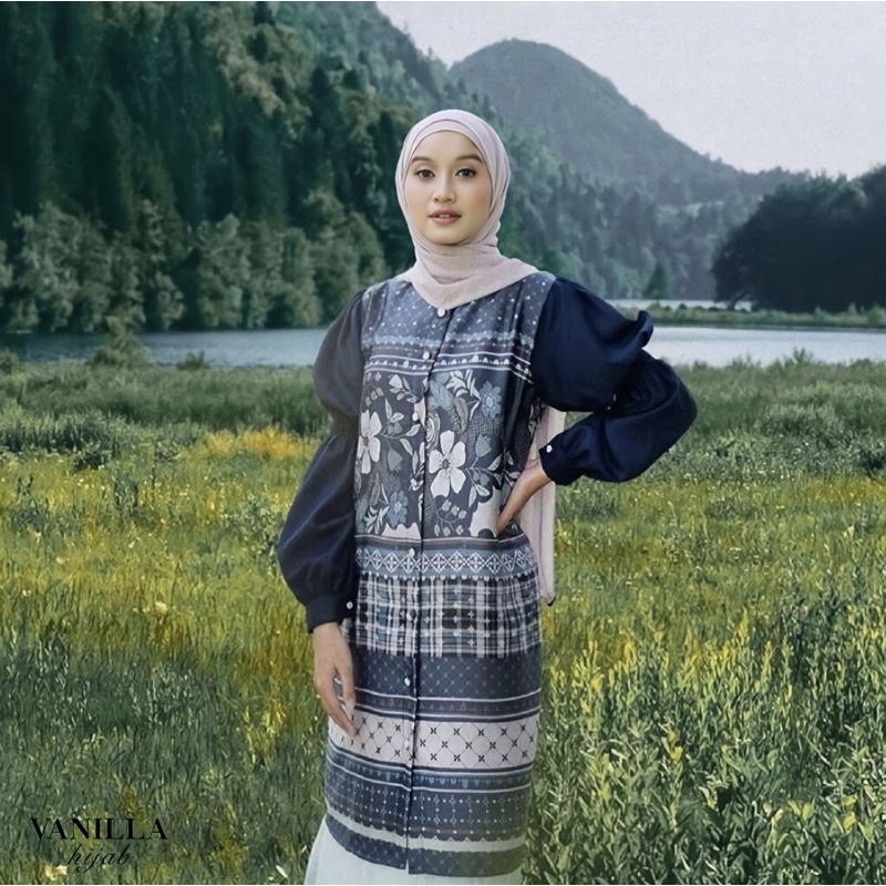 Binar Blouse Navy - VANILLA HIJAB