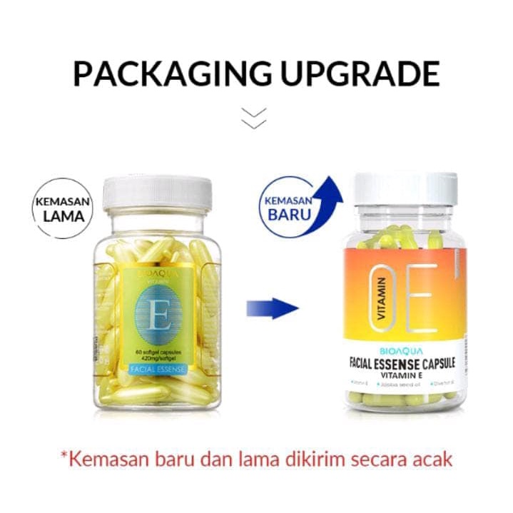 BIOAQUA Serum Wajah Vitamin E Facial Essence / Moisturizing Anti-aging Serum isi 60 Kapsul BPOM / Bi