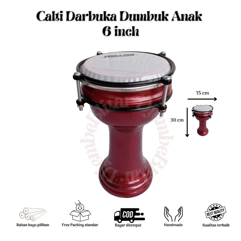 Jual Calti Darbuka Dumbuk Anak 30 cm Mika 6 inch Mainan Kendang Alat