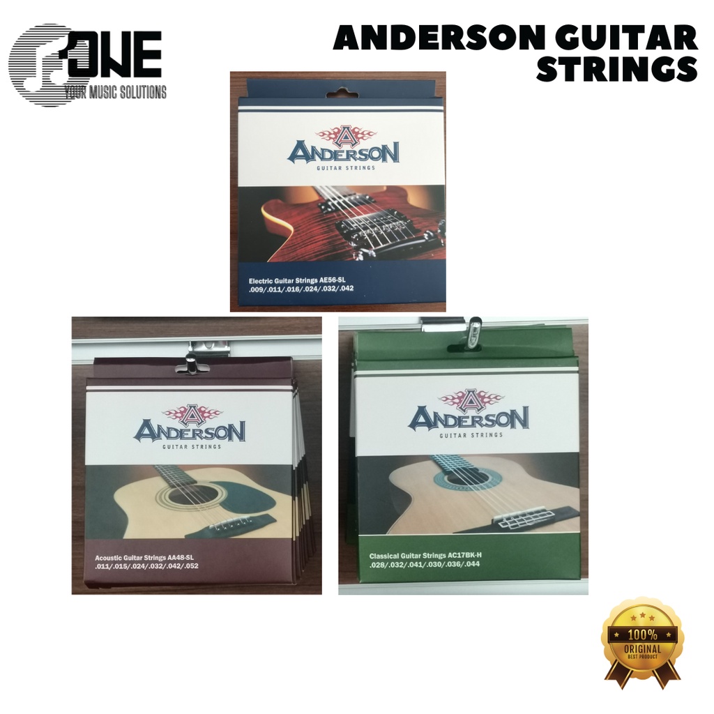 ANDERSON GUITAR STRINGS / SENAR GITAR ELEKTRIK AE56-L 09 42 / SENAR GITAR AKUSTIK AA48-SL 11 52 /