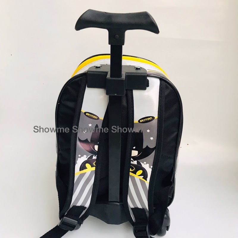 SHOWME TROLI - TROLLEY DORONG TAS ANAK SEKOLAH PAUD - TK KARAKTER BATMAN CUTE