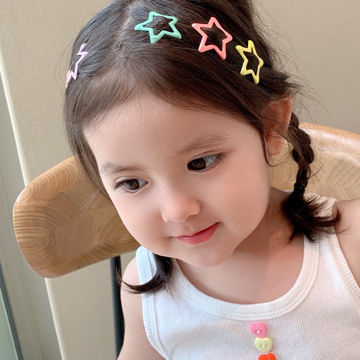 Kid Cute Star Hair Pin Gadis Bayi Bintang Berujung Lima Little Girl Klip bb