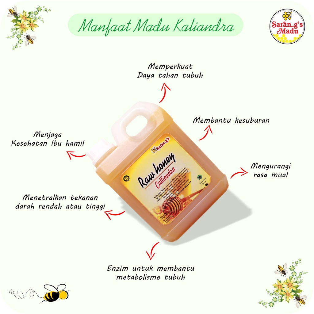 

Madu Asli Kaliandra Murni Raw honey 1.5kg nektar bunga Uji Lab