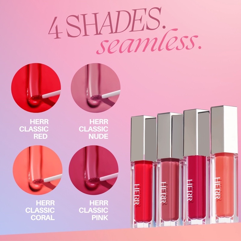 HERR Forever Seamless Lip Tint Classic - Classic Red Classic Nude Classic Pink Classic Coral ORIGINAL BPOM