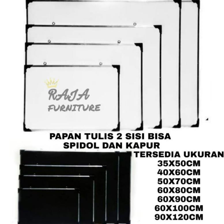 

[KODE PRODUK JJREO7577] PAPAN TULIS GANTUNG/ WHITEBOARD 2 SISI SPIDOL DAN KAPUR 35X50 40X60 50X70 60X80 60X90 90X120