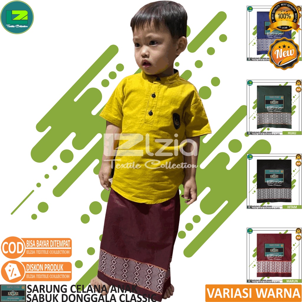SARUNG CELANA ANAK MOTIF SABUK DONGGALA CLASSIC KAFILAH  1-7 Thn