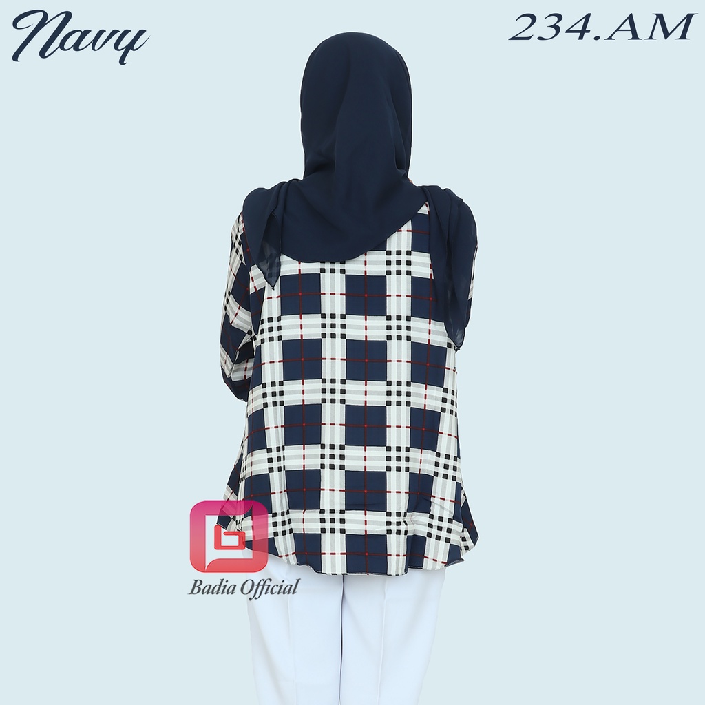 kemeja kalong flanel wanita kotak kotak premium