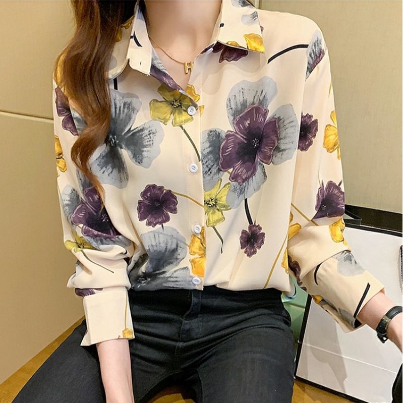 MDLV ~ 7949# Florinda Floral Shirt Kemeja Bunga Import