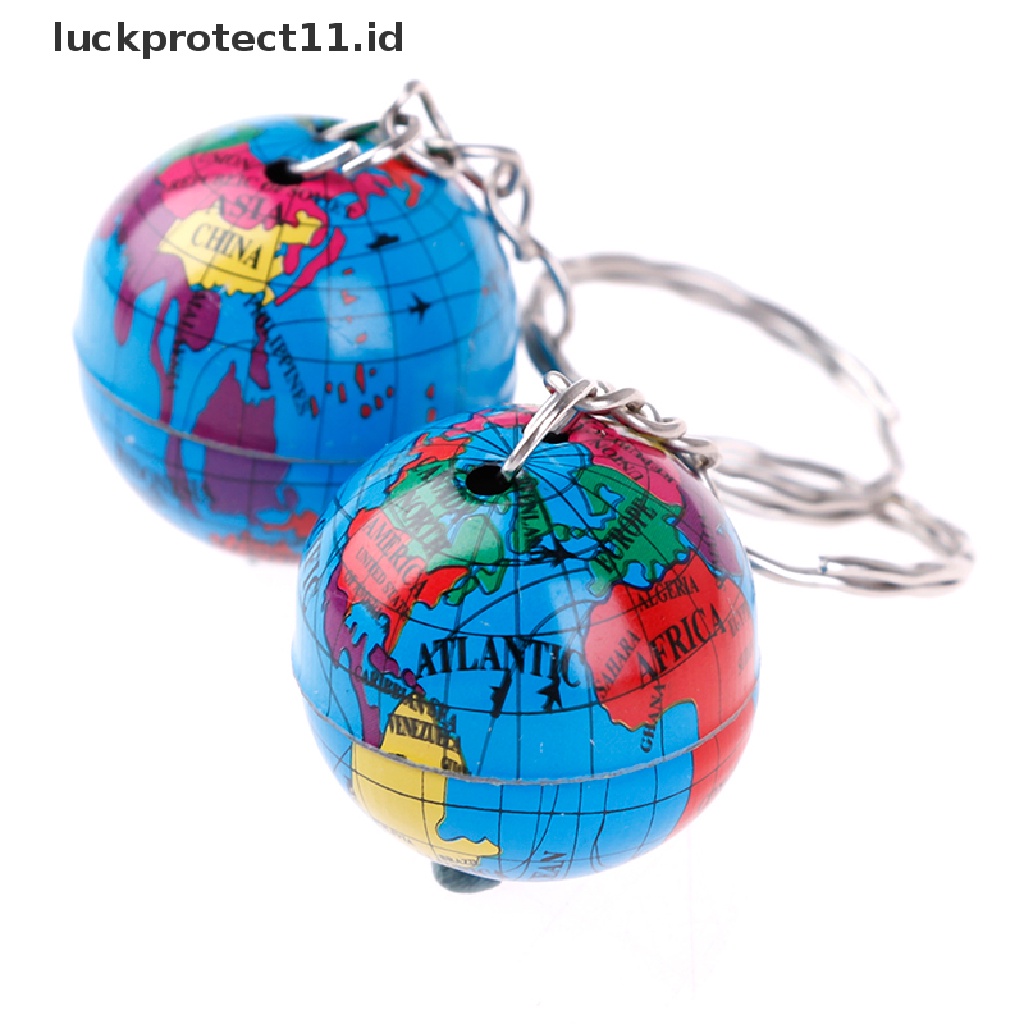 /Fashion Hot// Fashion// 2 Pcs Peta Dunia Globe Gantungan Kunci Perhiasan Bola Dunia Bumi Seni Liontin Gantungan Kunci Hadiah.