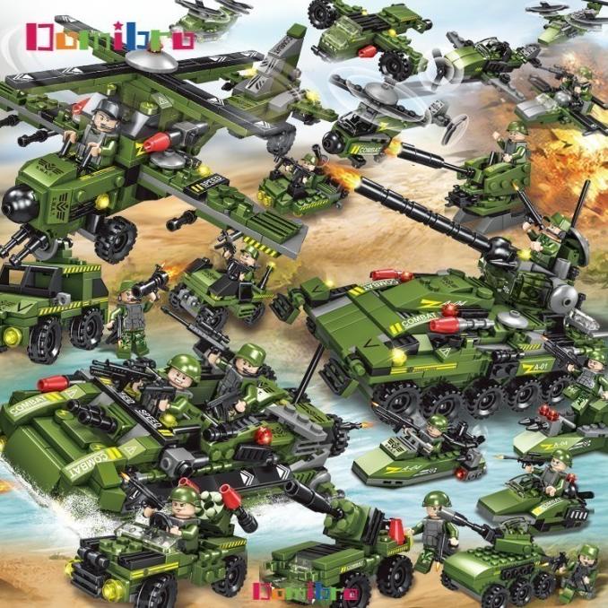 Mainan Lego Anak 476Pcs Army Tank Block Mainan Bricks Mainan Anak Laki