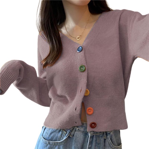 KALILA - BUTTON RAINBOW Cardy Cardigan Rajut Wanita Dewasa | Kardigan Rajut Wanita