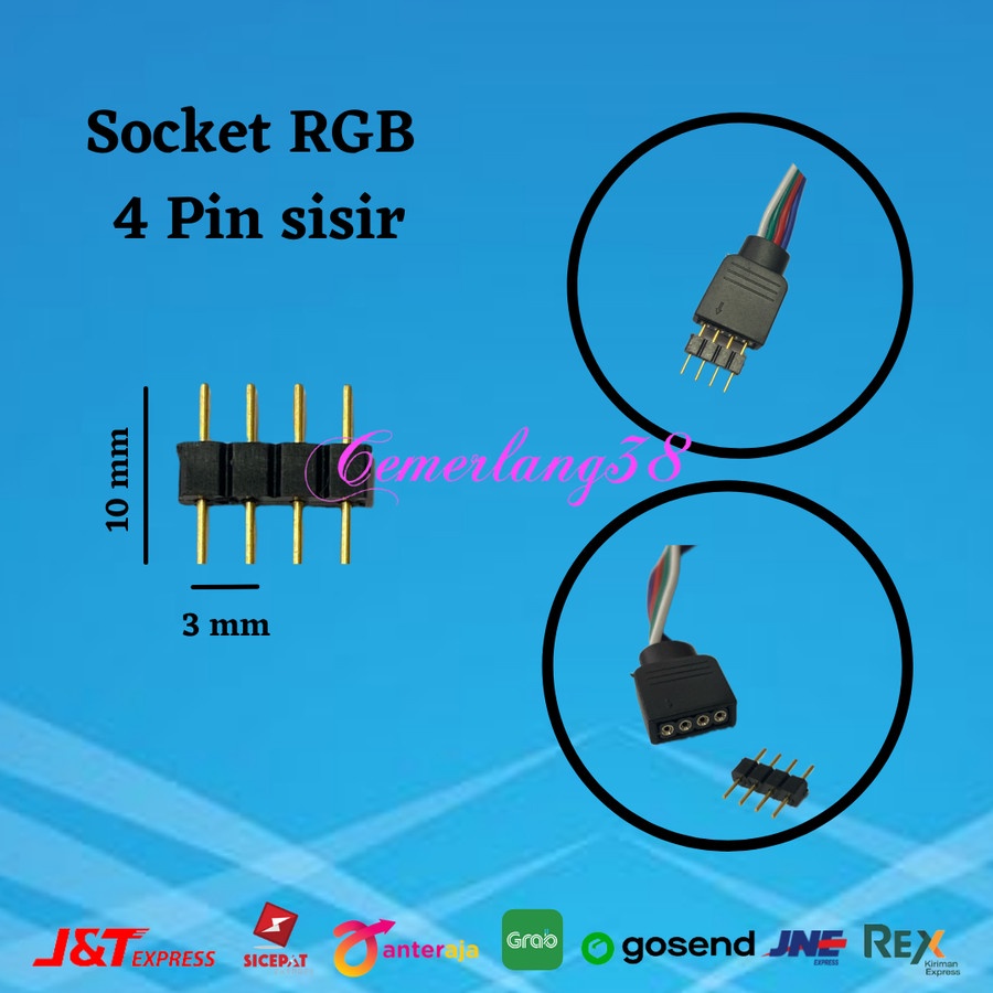 Soket Connector Konektor 4 Pin Sisir LED Strip RGB 3528 / 5050