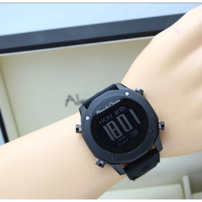 jam tangan pria original ALEXANDRE CHRISTIE AC9377MH RUBBER STRAP