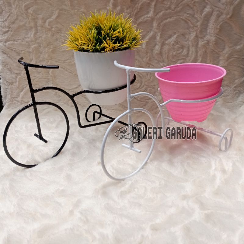 Rak Bunga Hiasan Meja Model Sepeda, Rak Kaktus Sukulen ,untuk Pot 10Cm