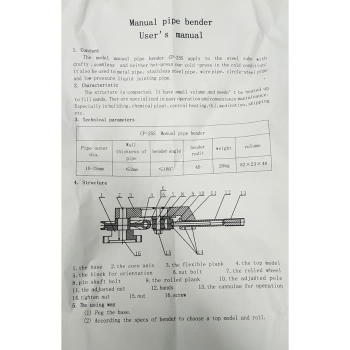 Manual Pipe Bender | Pembengkok Pipa Manual CP 25mm 1&quot;