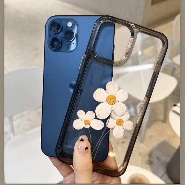 IPHONE Sunflower Transparan Shockproof Soft Phone Case Kompatibel Untuk Casing Iphone14 13 11 12 Pro XS Max X XR 78 6 6S Plus TPU Cover