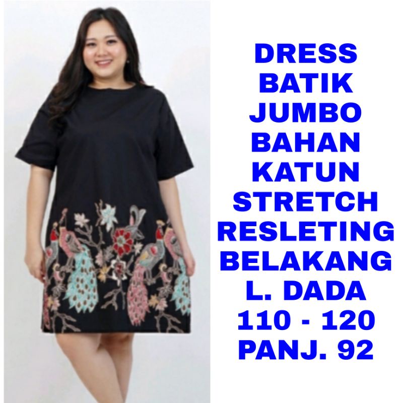 Jual Wk Dress Batik Wanita Jumbo Ld 110 Ld 120 Baju Kerja Formal