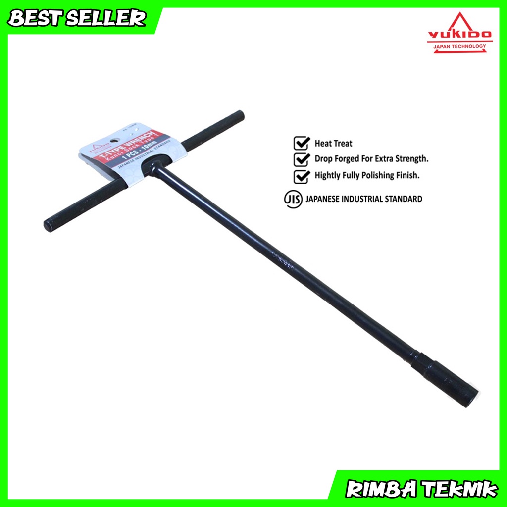 Kunci sock T Hitam 10 mm YUKIDO / Kunci Sok Hitam Yukido Kunci T 10mm T-Type Wrench Termurah