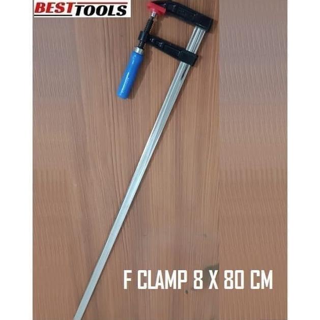 BESTTOOLS F CLAMP WOODEN HANDLE KLEM F CATOK PENJEPIT KAYU 8 X 80 CM ricky87 Kualitas Baik