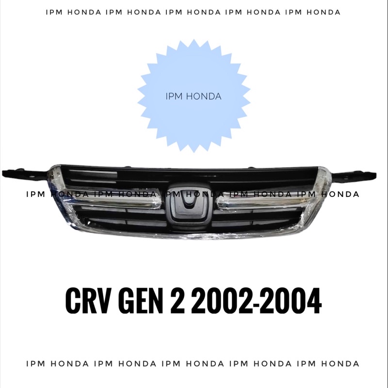 Front List Lys Moulding Grill Grille Chroom Krom Chroome Depan Honda CRV GEN 2 Tahun 2002 2003 2004