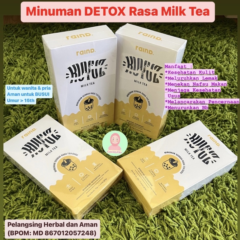 minuman detox diet pelangsing pelancar bab kuyuz raind milk tea herbal terbaik dan aman untuk wanita