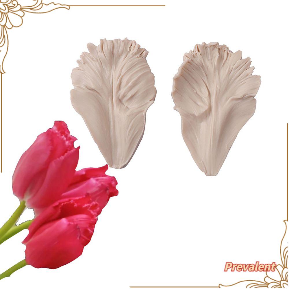 Preva 6pcs Tulip Cetakan Silikon Daun Cetakan Coklat Dekorasi Kue Fondant Mold