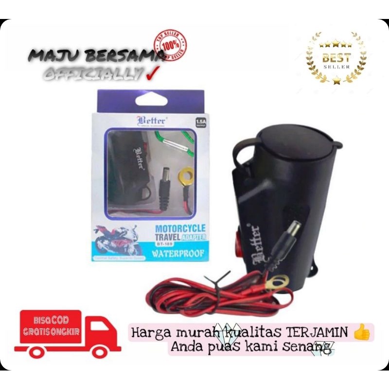 MB - Charger motor aki better BT-189 waterproof / charger hp dimotor buat gojek travel charger aki m