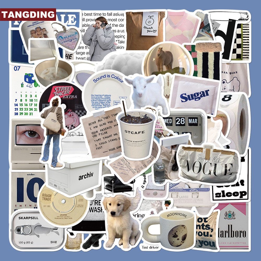 [COD Tangding] 57 Pcs Ins Sederhana Stiker Notebook Laptop Cangkir Air Casing Ponsel Dekorasi DIY Tahan Air Stiker