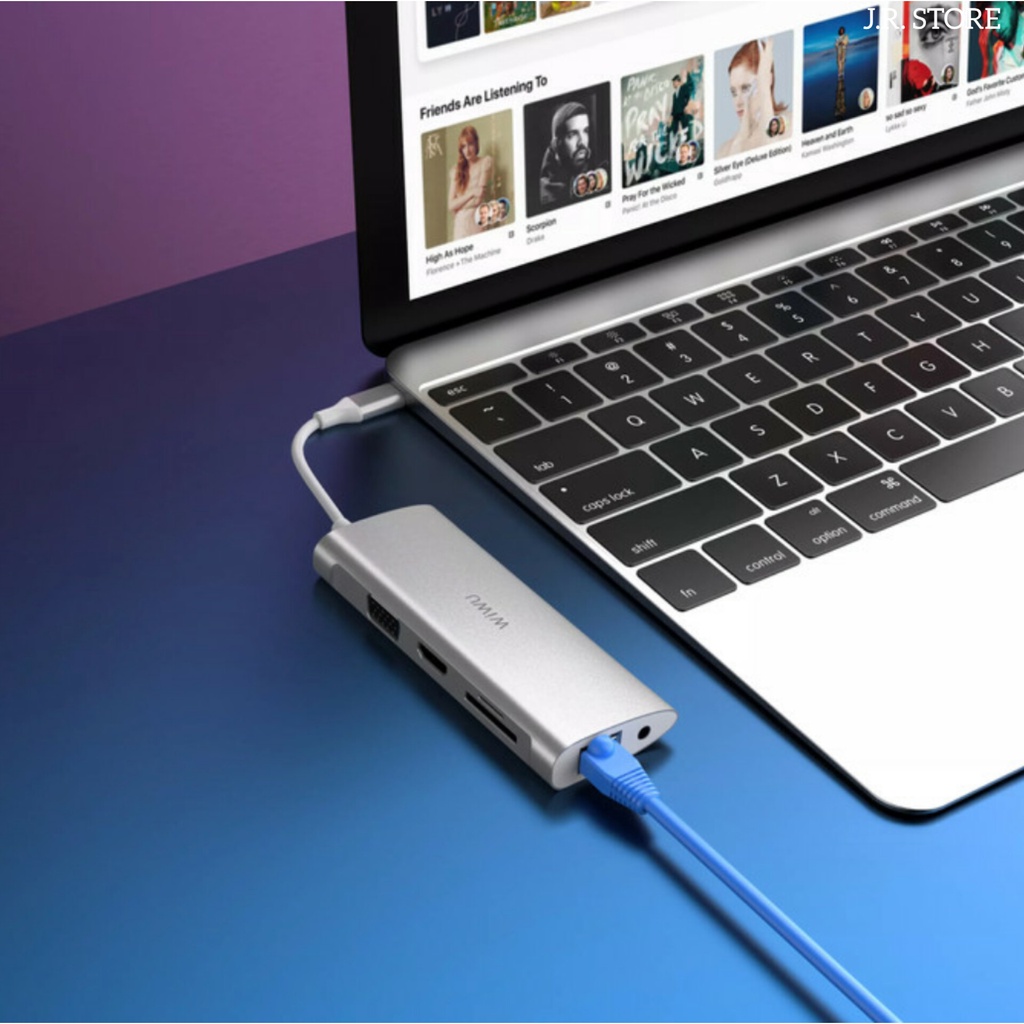 WIWU ALPHA 11 in 1 USB C to USB 3.0 HUB / HDMI / SD / TF / RJ45 / VGA / JACK / TYPE-C / MULTI PORTS